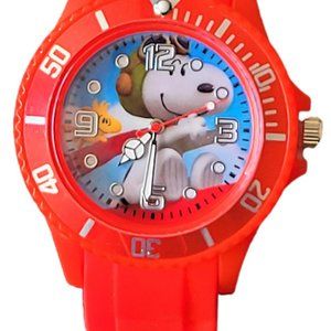 New Snoopy Gift Set Wrist Watch & Drawstring Large Backpack For Children Boys .